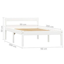 SKM Giroletto Bianco in Legno Massello di Pino 90x200 cm (12.92kg)