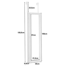 COSTWAY Armadietto per Gioielli con Specchio a Parete e Porta con Luce a LED, Portagioielli da Parete, 106 x 30 x 8,5 cm, Bianco