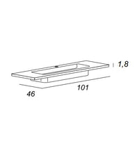 Mobile bagno sospeso moderno Floreale Miami nero,cm 100, specchio led e lavabo