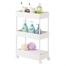 LYM &ripiano di stoccaggio Mensole della Cucina, da Terra con carrucola Trolley, Bagno Mobile Multifunzione scaffalatura a 3 Strati Scaffale di Finitura (Color : 2#)
