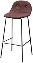 XIAOYAN Sgabelli da Bar Sgabello con Schienale Bianco, Spugna Cuscino Sedia da Pranzo Cucina | Gambe in Metallo Nero | Sedile in Lino | Carico Massimo 150 kg (Colore: Rosso Scuro, Dimensioni: 75 cm)