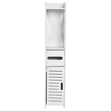 Bagno Colonna Armadio Ripiano Doccia Armadio Portaoggetti Armadietto WC, 1 Porta e 1 Cassetto, 80 x 15,5 x 15,5 cm