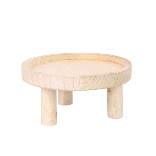 æ— Espositore rotondo decorativo in legno con mini sgabello, stile vintage, in legno, per interni, esterni, ufficio, sala da pranzo