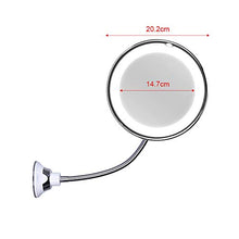 Specchio da Bagno con Ventosa Specchio da Trucco a Specchio Angolo di Rotazione a 360 ° Specchio antiappannamento 10x Asta di ingrandimento Lunghezza 26 cm Specchio da Bagno a LED