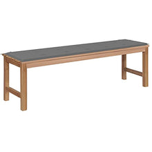vidaXL Panca da Giardino con Cuscino Grigio 150 cm Legno di Teak