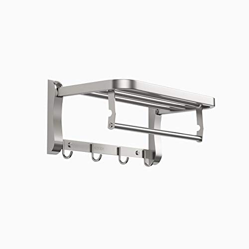 appendiabiti a torre Portasciugamani, Acciaio Inossidabile 304, Materiale Spesso, Pieghevole, Rack di stoccaggio, portasciugamani da Bagno (Size : 60cm)