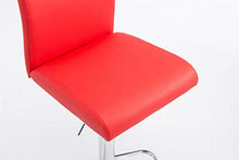 CLP Sgabello Design Köln Con Schienale E Poggiapiedi I Sgabello Alto Imbottito In Similpelle Girevole E Regolabile 60-80,5 CM, Colore:rosso