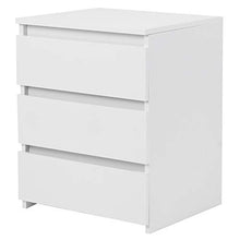 Comodino moderno e moderno, design semplice ed elegante, bianco con 3 cassetti, per camera da letto, soggiorno, bagno, 45 x 38,2 x 56 cm