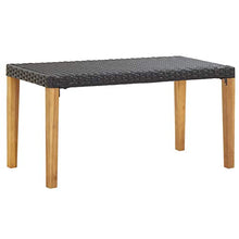 vidaXL Massello d'Acacia Panchina da Giardino Rustica Robusta Resistente Artigianale Panca Arredi per Esterni 120 cm Nera in Polyrattan