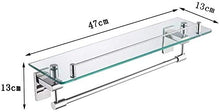 GDFEH Scaffale da Bagno 1 Posaggio in Vetro temperato a Livello con Asciugamani, Cucina a Muro 304 Ripiani in Acciaio Inox, Ripiani di stoccaggio 18,5 × 5.1 × 5.1 Pollici
