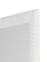 MO.WA Specchio Parete Lungo Legno Sbiancato Bianco Shabby Chic cm. 44x139 Cornice Legno da Appendere in Verticale e Orizzontale Made in Italy.