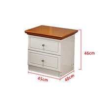 Comodino in Legno massello Mediterraneo Europeo Armadio di stoccaggio Moderno e Minimalista cassetto Armadio Cuscinetto 30 kg-46x40x45 cm FANJIANI