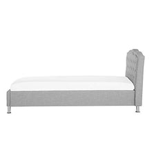 Beliani Letto con Contenitore in Tessuto Grigio Stile Chesterfield 90 x 200 cm Metz