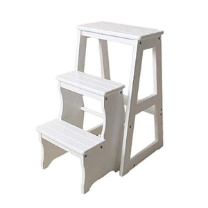Gradini Pieghevoli in Legno, scarpiera Portatile Sgabello con Gradino in Legno massello, Scala Pieghevole per Interni per Adulti, Supporto per Fiori in Legno con Telaio per Piante, Attrezzi Pesanti