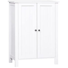 kleankin Mobiletto Armadietto 2 Ripiani 2 Ante con Maniglie da Bagno MDF 60 x 30 x 80cm Bianco