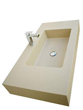 Yellowshop - Lavabo Sospeso In Marmoresina Tortora Beige Bugnato Top Integrato In Pietra Arredo Bagno (Cm 100 x 50)