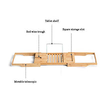 AnnYGJ Vaschetta da Bagno in bambù, Vasca da Bagno Vassoio Posto Retrattili Scaffali Vino E Scaffali Tablet Vasca da Bagno del Supporto di Candela, per La Casa Stanza da Bagno Dell'hotel, 70-106x22cm