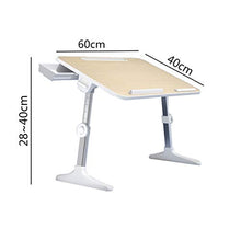 Tavolino Pieghevole E Regolabile sul Letto Scrivania per Laptop Pieghevole Regolabile Altezza E Angolo di Inclinazione Il Lavoro Imparare (Color : Beige B, Size : 60 * 40 * 28cm)