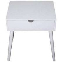 KMH®, #800078 - Tavolino da salotto, con cassetto, design scandinavo, colore: Bianco/Naturale