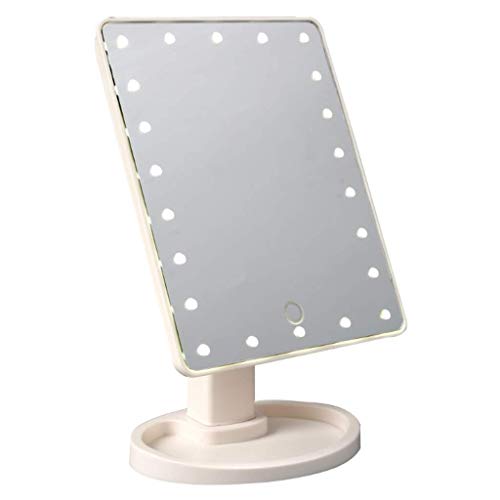 Specchio per Il Trucco, Specchio da Trucco con luci Specchio da Tavolo Illuminato da toeletta con 16-22 luci a LED per la toeletta da Trucco -Freestanding & Rotante