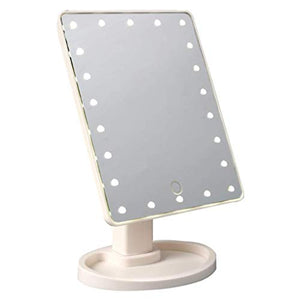 Specchio per Il Trucco, Specchio da Trucco con luci Specchio da Tavolo Illuminato da toeletta con 16-22 luci a LED per la toeletta da Trucco -Freestanding & Rotante