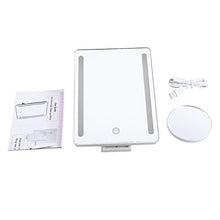 Specchio cosmetico da tavolo USB 20Pcs LED Touch Screen Tavolo Lampada cosmetica con lente d'ingrandimento 10X