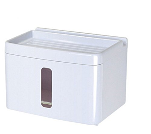 Nwn Ripiano portaoggetti Ripiano portaoggetti Contenitore per Carta igienica Scatola Porta Carta igienica Senza perforatore (Color : White, Size : Rectangular)