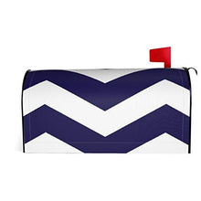 Moderno motivo a zigzag in blu cobalto e bianco appositamente progettato per cassetta delle poste, copertura per cassetta delle poste, per giardino, giardino, cortile, dimensioni standard, 53 x 45 cm
