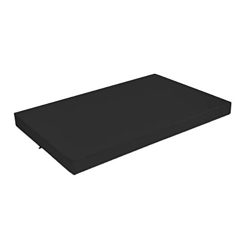SuperKissen24. Materasso Cuscino per Bancale Divano Pallet 120x80 cm Seduta Impermeabile e Comodo per Divanetti da Esterno - Nero