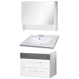 Fackelmann sceno 3 Pezzi Set di mobili da Bagno – Mobiletto da Bagno/lavabo/Specchio