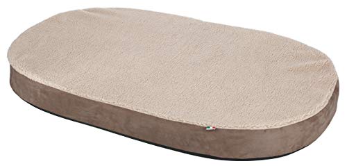 Kerbl 80332 Memory Foam - Materasso ovale, 72 x 52 x 8 cm, grigio/beige