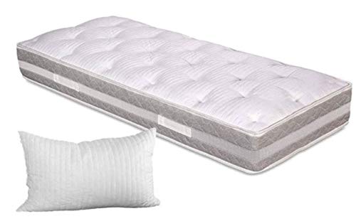 Evergreenweb MIGLIOR Materasso Singolo 80x190 Alto 25 cm con Topper Correttore Imbottitura Fiocco Memory Foam Effetto Piuma Antiacaro Sfoderabile + Cuscino Letto GRATIS, Qualità Hotel 5 Stelle OFFERTA