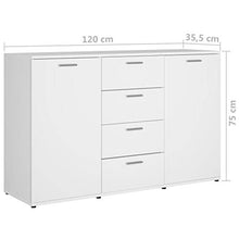 vidaXL Credenza Bianca 120x35,5x75 cm in Legno Multistrato