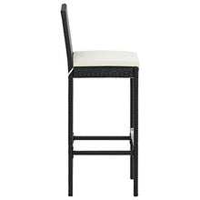 vidaXL Set Bar da Giardino 5 pz con Cuscini Polyrattan Nero