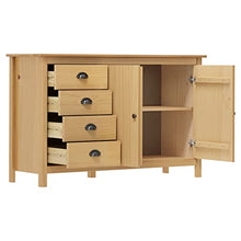 vidaXL Credenza Hill Madia Mobile Armadietto Armadio Mobiletto Alto Portaoggetti Cassa Cassapanca Marrone Miele 130x40x80 cm in Legno di Pino
