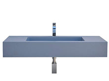 Yellowshop - Lavabo Sospeso In Marmoresina Grigio Bugnato Top Integrato Pietra Arredo Bagno (Cm 100 x 50)