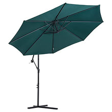 Outsunny Ombrellone da Esterni Ombrellone da Giardino Decentrato Verde con Manovella Struttura Acciaio e Poliestere Impermeabile Anti-UV Φ300 x 250 cm