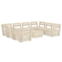 SKM Set Divani da Giardino su Pallet 9 pz in Legno Abete Impregnato (161.5kg) -3726