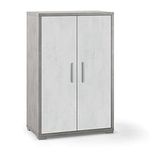 Mobile Armadio 2 ante H110 L71 P41 Cm Strutura color cemento frontali bianco ossido Dd270k