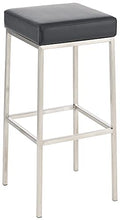 CLP Sgabello Bar Montreal Imbottito In Similpelle I Sgabello Panchetto Design Cucina o Bar Telaio 4 Gambe Alt 85 CM, Colore:nero, Colore del telaio:acciaio inossidabile