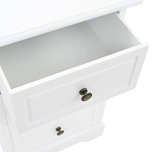 Comodino da Camera da Letto Moderno,con 3 cassetto,Mobile porta telefono,Armadietto, Cassettiera,in MDF e legno di pino,35 x 32 x 59 cm,Bianco（Non necessita di montaggio）