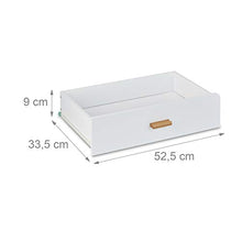 Relaxdays 10020980 Credenza con Angoli Arrotondati 2 Cassetti Mobile Lungo Basso per TV con Gambe HxLxP: 48 x 120 x 40 cm Bianco