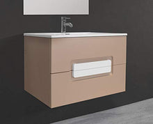OrionShop Mobile Bagno Sospeso Demetra da 80cm Tortora Opaco con Lavabo Specchio e Lampada LED Inclusi