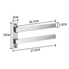 KKYY Porta Asciugamani Bagno Braccio Oscillante Portasciugamani da Parete Porta Salviette Bagno 2-Braccio Acciaio Inossidabile SUS304 Lucidato