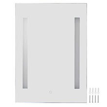 Cikonielf - Specchio da bagno, specchio cosmetico, design senza cornice, con illuminazione a LED, interruttore touch e cuscino anti-appannamento, 50 x 70 x 4 cm (presa UE)