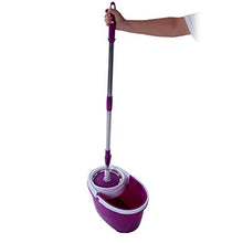 SSAYY Spray Mop Mop in Microfibra Ultra Sottile con Testa Rotante A 360 Gradi con Secchio in Acciaio Inossidabile I Materiali di Pulizia per La Casa Viola Si Muovono in Modo Flessibile