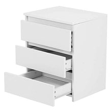 WSZMD Bianco Moderno Comodino da Letto del Comodino Comodino con 3 Cassetti di Stoccaggio Mobili da Camera da Letto, Comodino