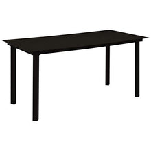 Qnotici Tavolo da Pranzo da Giardino con Struttura in Acciaio Verniciato a Polvere, Pratico Tavolo da Pranzo da Esterno in Stile Moderno 150 x 80 x 74 cm (Lunghezza x Larghezza x Altezza) -Nero