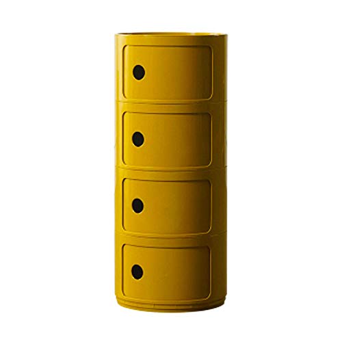 YLKCU Comodini 4 Livelli Creativo Rotondo Multistrato tavolino da caffè Comodino Camera da Letto mensola di immagazzinaggio Comodino Soggiorno Armadio Laterale Balcone armadietto Decorativo, Zenzero