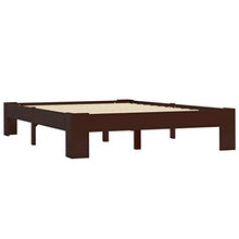 BIGTO - Struttura letto in legno di pino massiccio, per camera da letto, 120 x 200 cm, colore: Marrone scuro